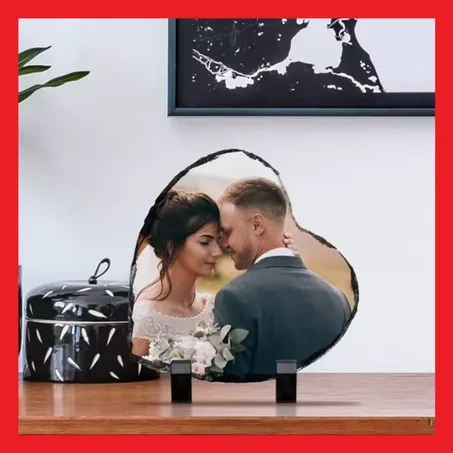 Pizarra fotográfica en forma de corazón (19x19CM)