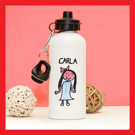 Botella de aluminio de 500ml con dos tapones para frío y calor.