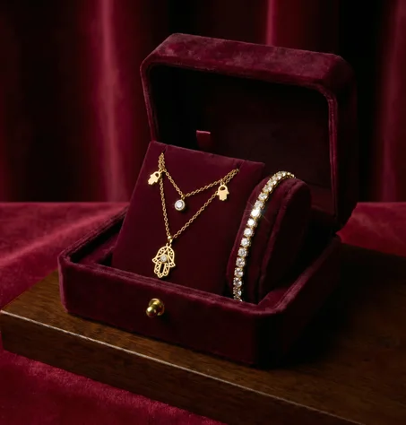 Coffret Élégance Éternelle : Collier Khmissa & Bracelet Tennis Classic ✨