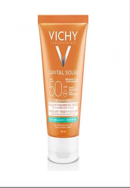 VICHY CAPITAL SOLEIL CRÉME ANTI-BRILLANCE TEINTÉE TOUCHER SEC 50 ML