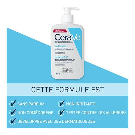 CeraVe SA Gel Nettoyant Anti-Rugosités 236 ml : Pour une Peau Plus Lisse