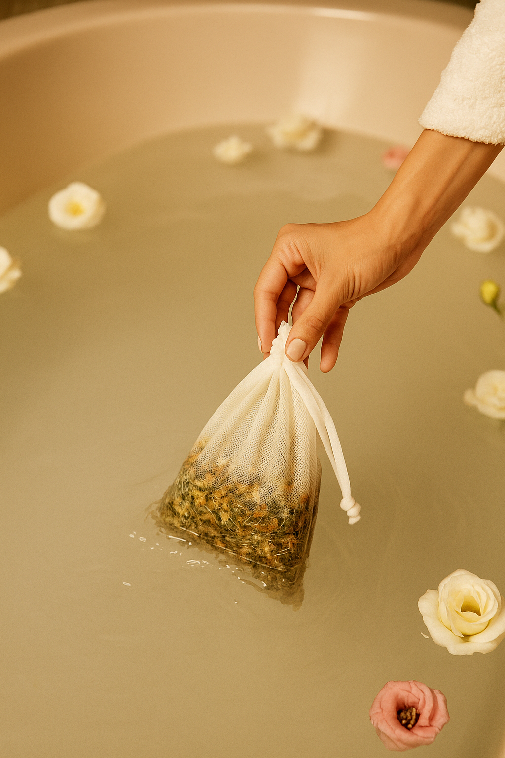 شاي الاستحمام بالاعشاب لتجديد الطاقة الإيجابية