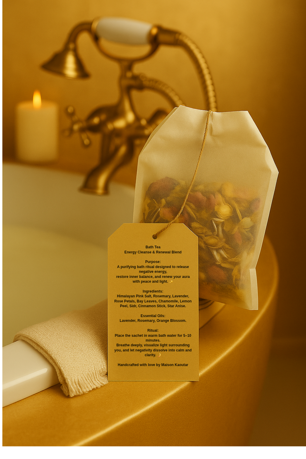 شاي الاستحمام بالاعشاب لتجديد الطاقة الإيجابية