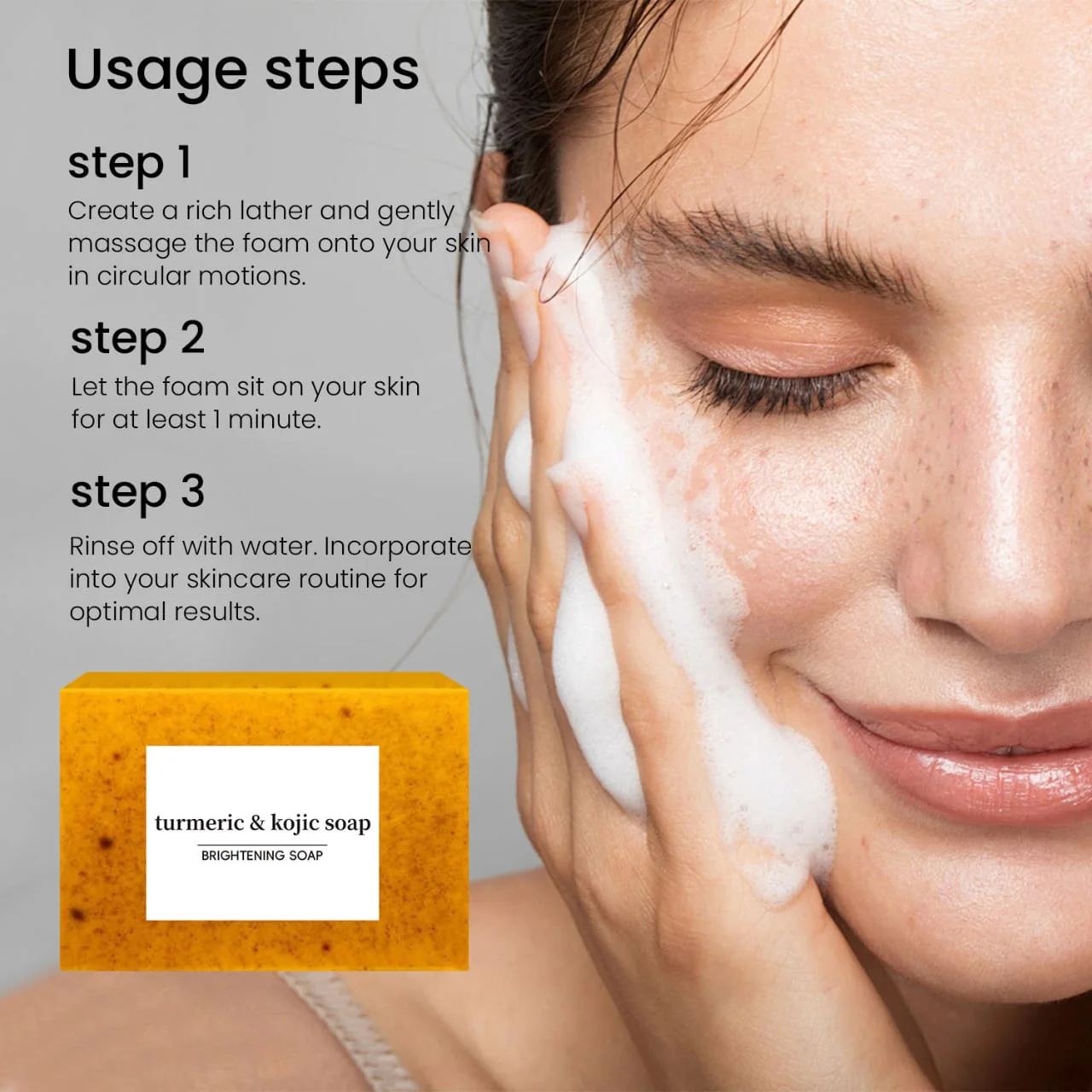 Savon Éclaircissant Curcuma & Acide Kojique – Visage & Corps