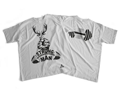 Gym T-shirt Blanc (STRONGMAN)