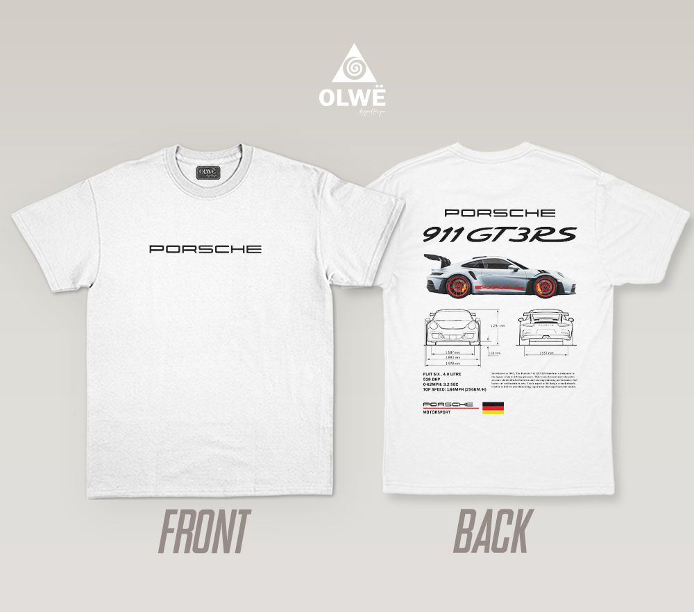Porsche 911 white t-shirt