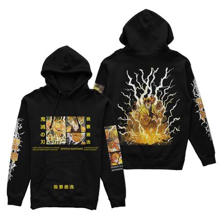 Anime Hoodie (Zenitsu/DEMON SLAYER) Noir