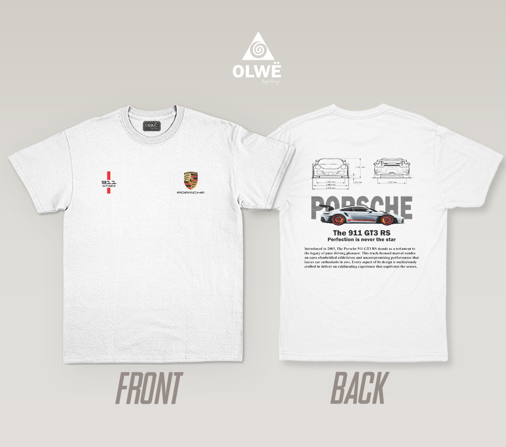 Porsche 911 gt3rs  white t-shirt