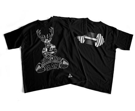 Gym T-shirt Noir (STRONGMAN)