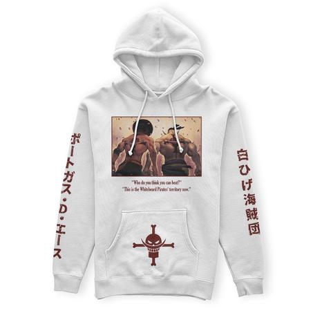 Anime Hoodie ACE & W.B (One Piece) Blanc.