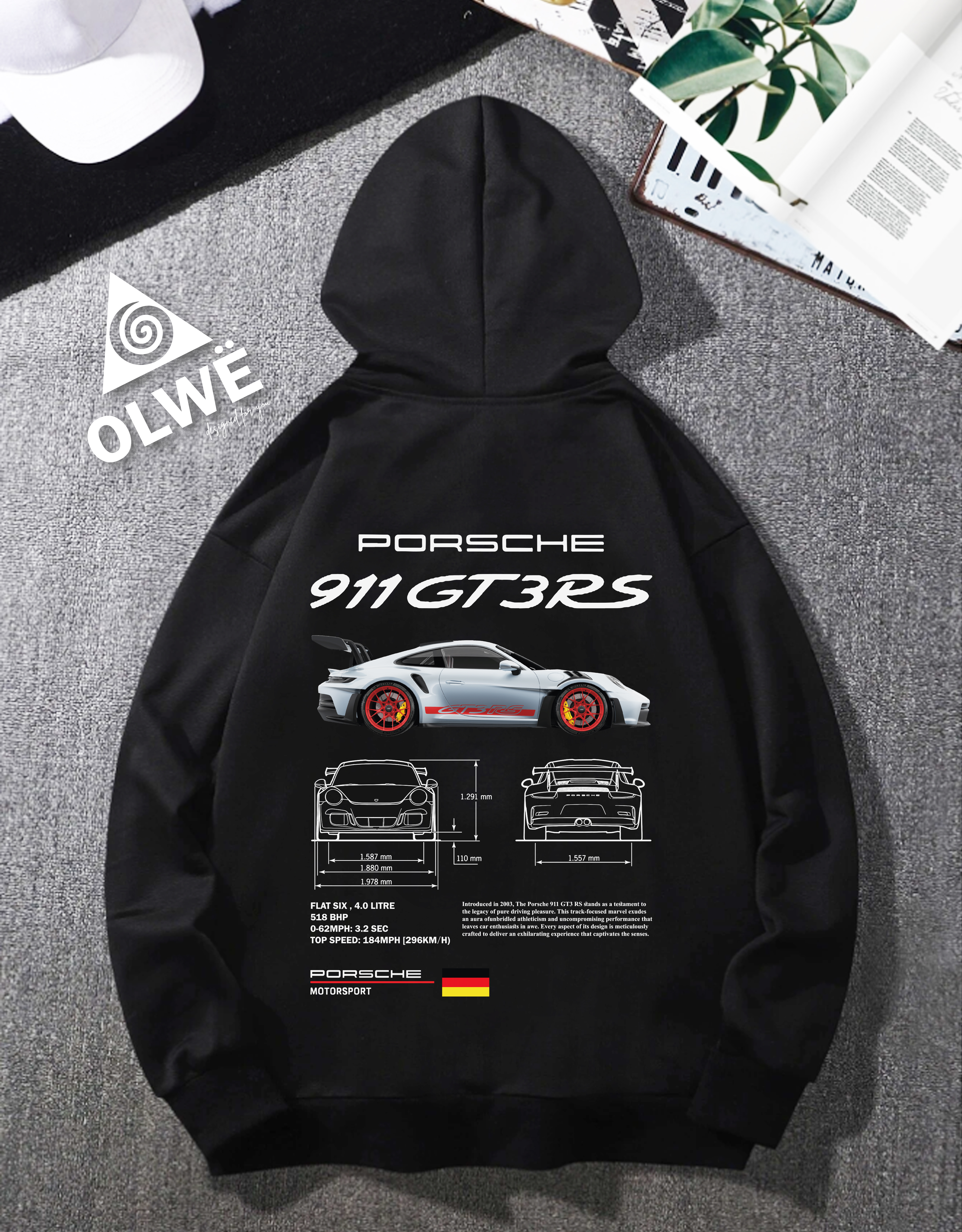 Porsche 911 black Hoodie