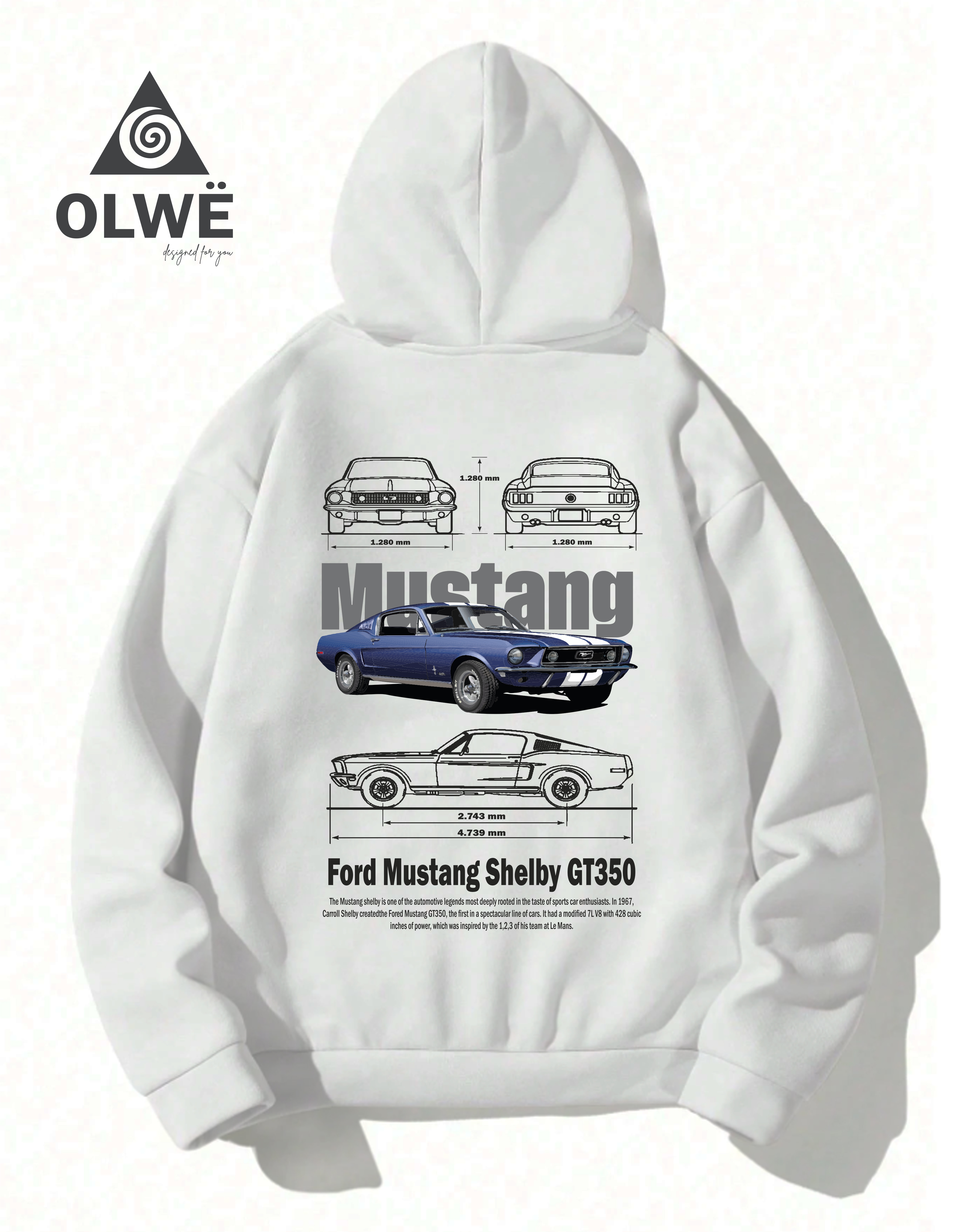 Mustang white Hoodie