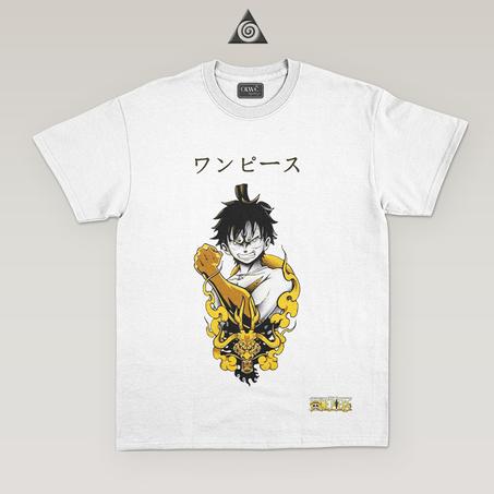 Anime T-shirt Luffy Jaune &  Blanc.