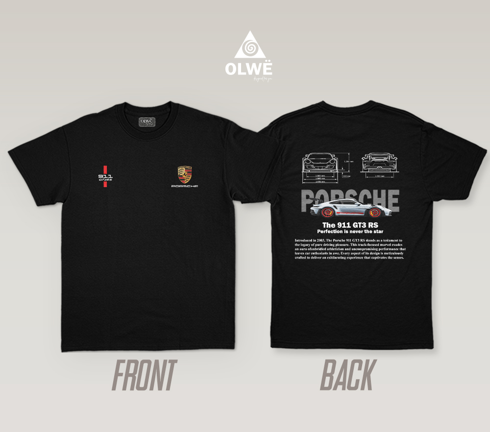 Porsche 911 gt3rs black t-shirt