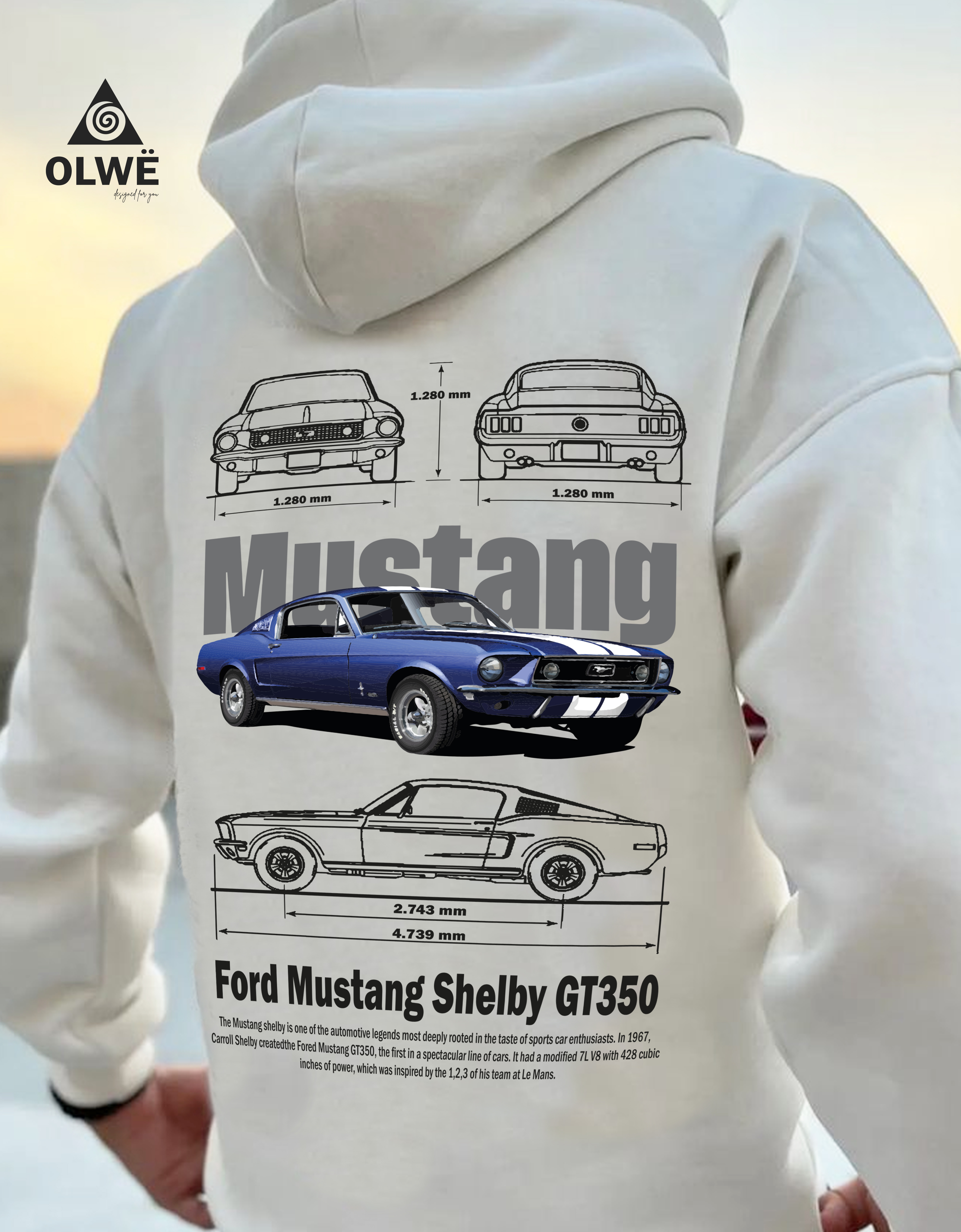 Mustang white Hoodie