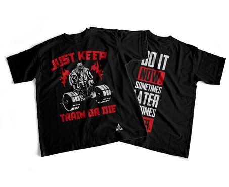 Gym T-shirt Noir (JUST KEEP RED)