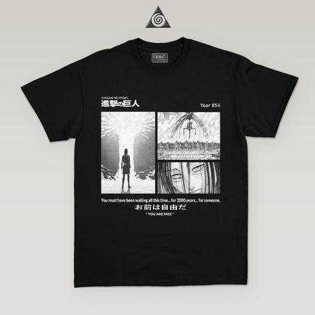 Anime T-shirt Eren Manga Noir.