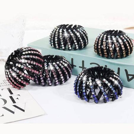 مشبك شعر بلاستيك أسود Hair Clamp Black Plastic Jeweled