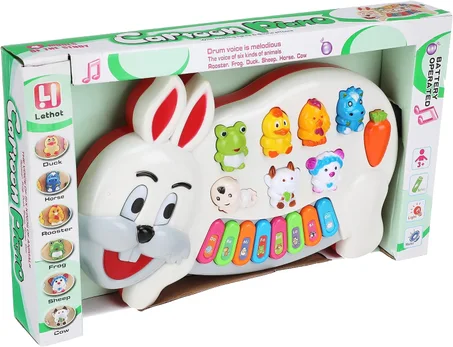 Piano musical lapin aux yeux lumineux