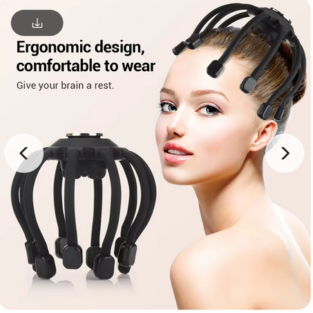 مدلك فروة الرأس الكهربائي ، مدلك الأخطبوط لتخفيف التوتر ، علاج الاسترخاء ، تدليك هزاز لنمو الشعر ، صداع