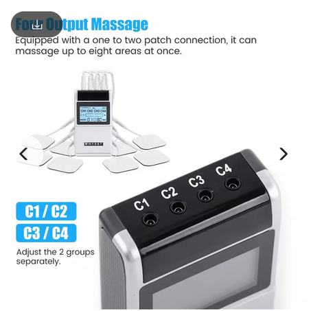 علاج طبيعي كهربائي احترافي لتحفيز العضلات ، آلات عشرات الأقطاب الكهربائية ، وسادات تدليك الجسم ، 15 وضعًا ، 4 قنوات إخراج ، PMS