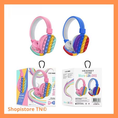 Casque bluetooth multicolore