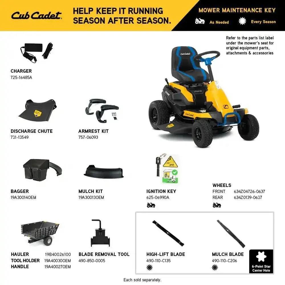 Cub Cadet 30 in. 56-Volt MAX 30 Ah Battery Lithium-Ion Electric Drive Cordless Riding Lawn Tractor with Mulch Kit Included