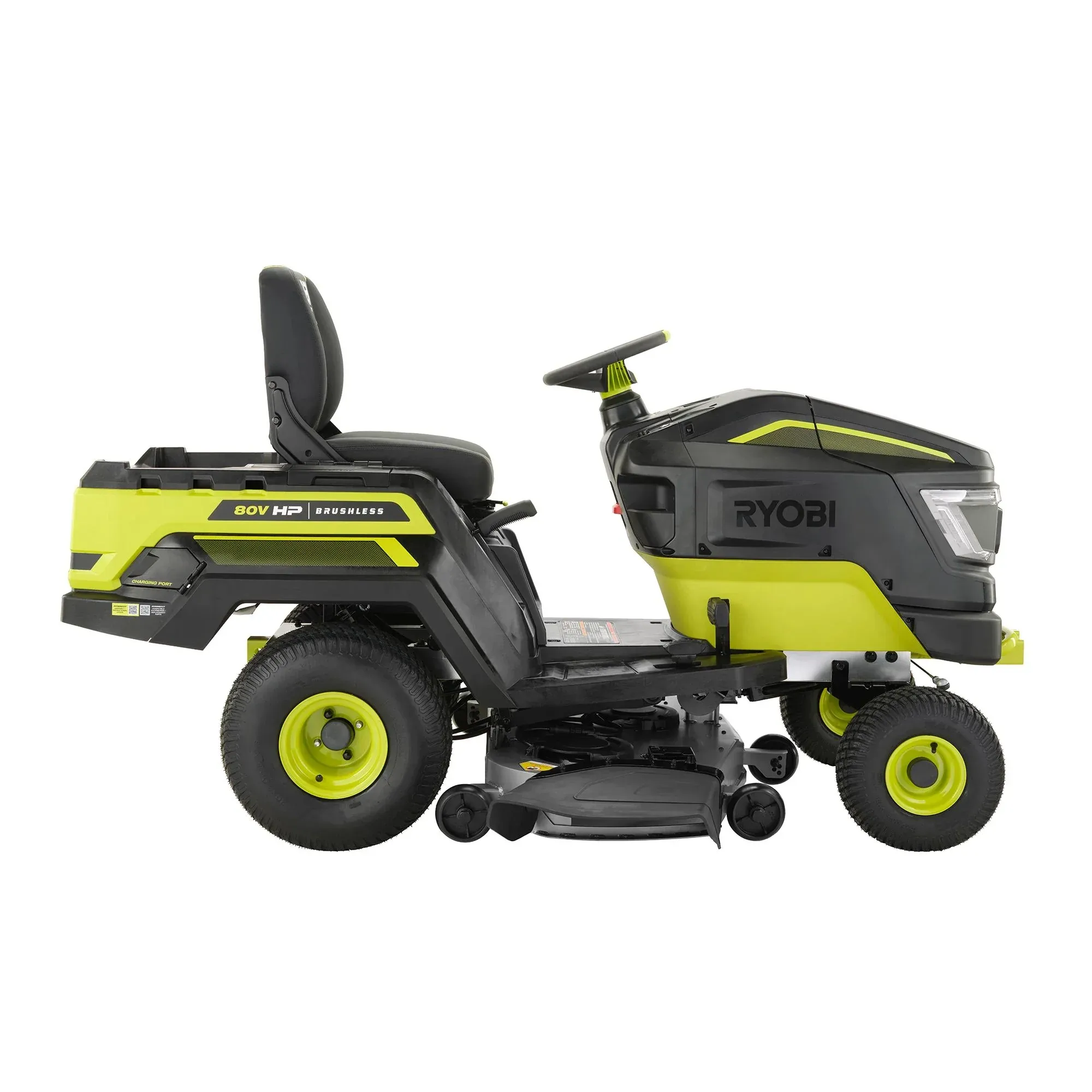 RYOBI 80V HP Brushless 46 in. Battery Electric Cordless Riding Lawn Tractor with (3) 80V 10Ah Batteries and Charger