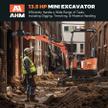 AX-12B | 13.5 HP B&S Engine Mini Excavator