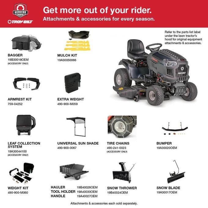 Troy-Bilt Super Bronco XP 46 in. Fabricated Deck 22 HP V-Twin Kohler 7000 Series Engine Hydrostatic Drive Gas Riding Lawn Tractor