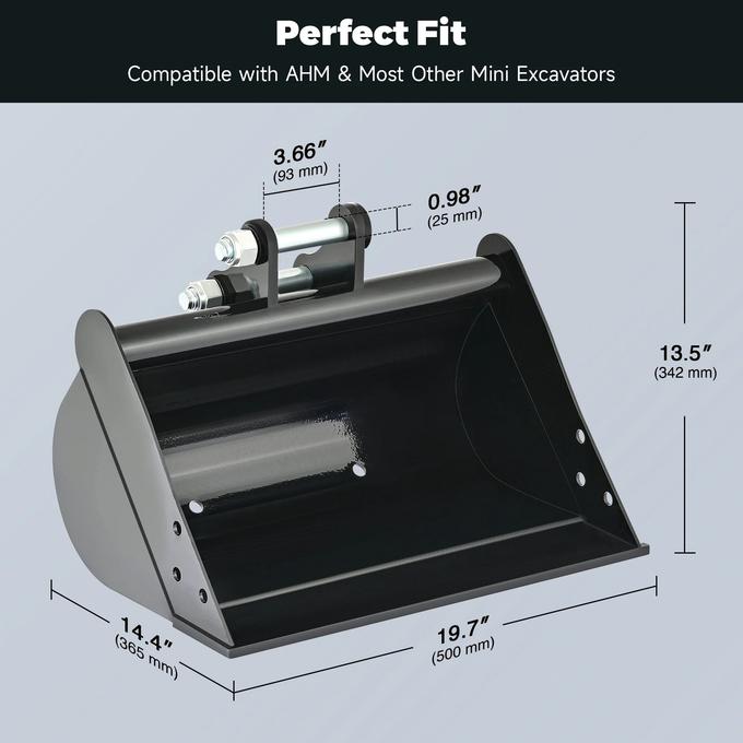 500mm Plain Flat Bucket Attachment 20