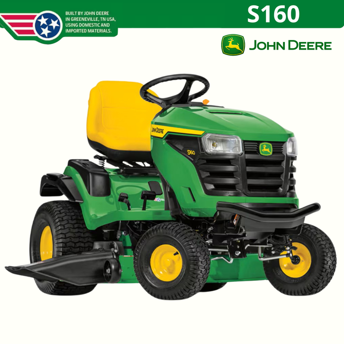 John Deere S160 Lawn Tractor – Reliable Power, Comfortable Ride, Superior Cut