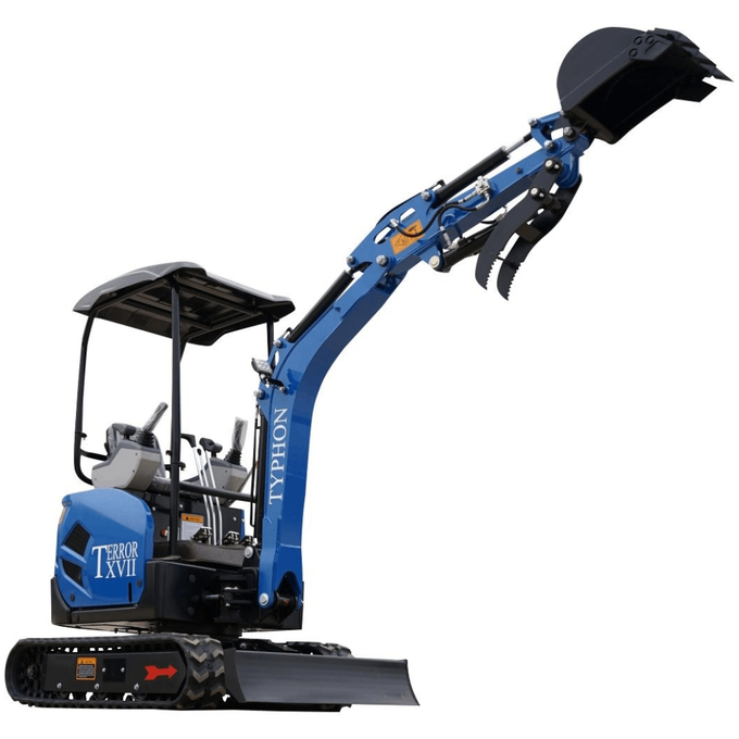 2025 3,800 lb TYPHON TERROR XVII Mini Excavator Rubber Track with Kubota D902 Diesel Engine USA