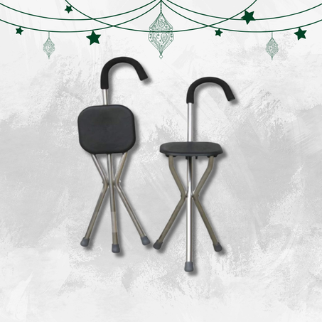 عصا قابلة للطي بسهولة مع مقعد مريح