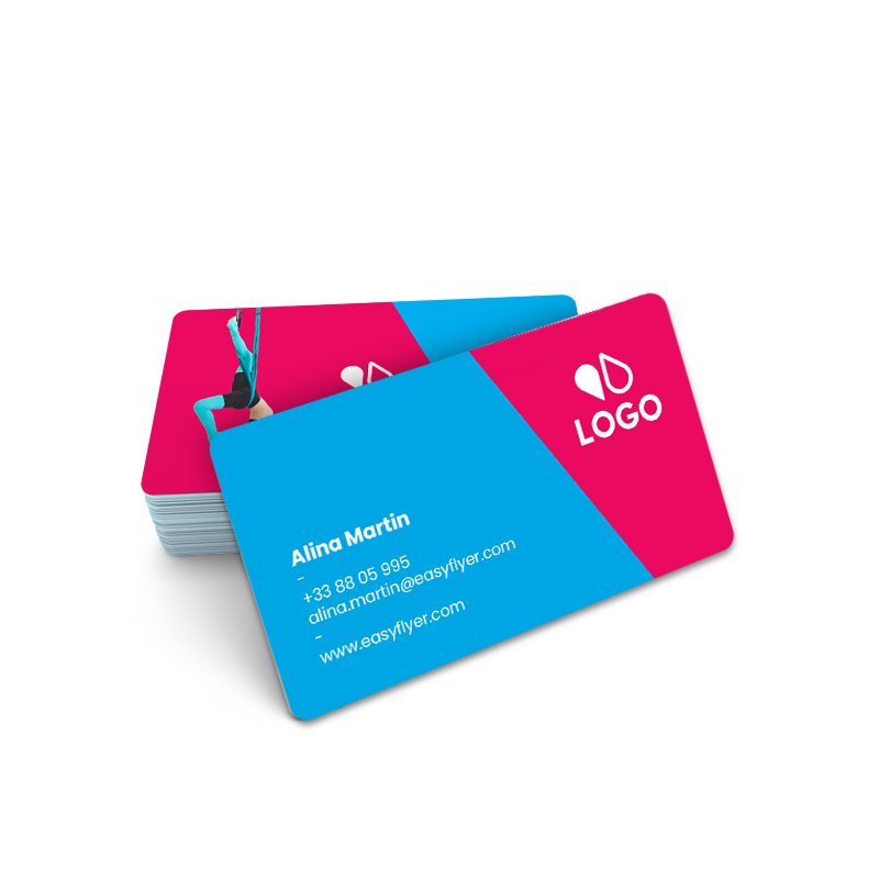 100 cartes de visite plastifiées Coins Arrondis