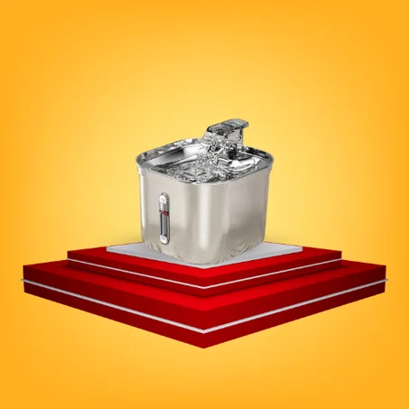 نافورة الفولاذ المقاوم للصدأ موزع المياه للحيوانات الأليفة