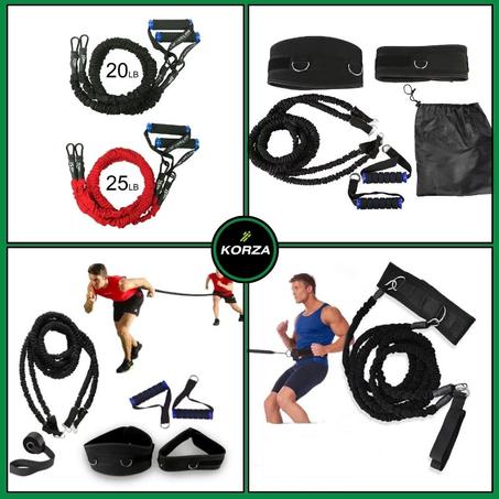 حزام مقاومة بنجي مع حزام نايلون مبطن قابل للتعديل – لتدريب السرعة والقوة والرشاقة