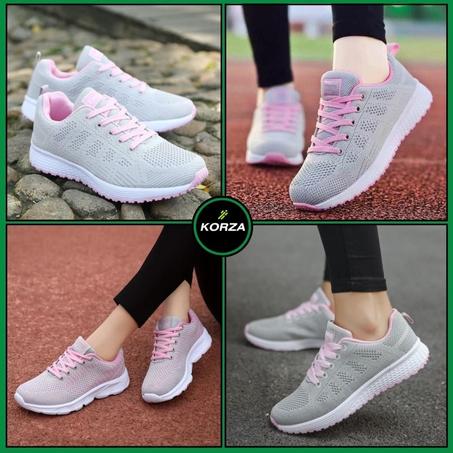 حذاء رياضي نسائي أنيق ومريح – تصميم شبكي برباط – خفيف الوزن ومناسب لجميع المواسم