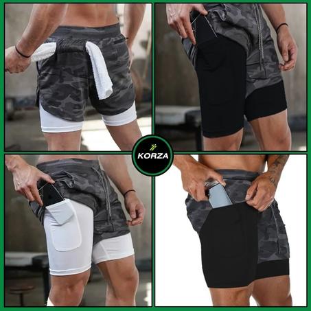 شورت رياضي رجالي 2 في 1 من KORZA – أداء وراحة في كل تمرين