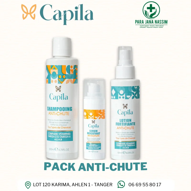 Capila Shampoing 200ml+ Lotion 125ml+ Serum 30ml Pack Anti-Chute