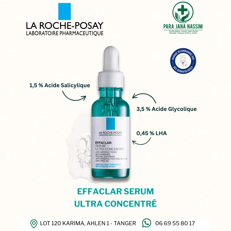 La Roche-Posay Effaclar Sérum à l'acide Salicylique Ultra Concentré | Peau à tendance acnéique | 30ml