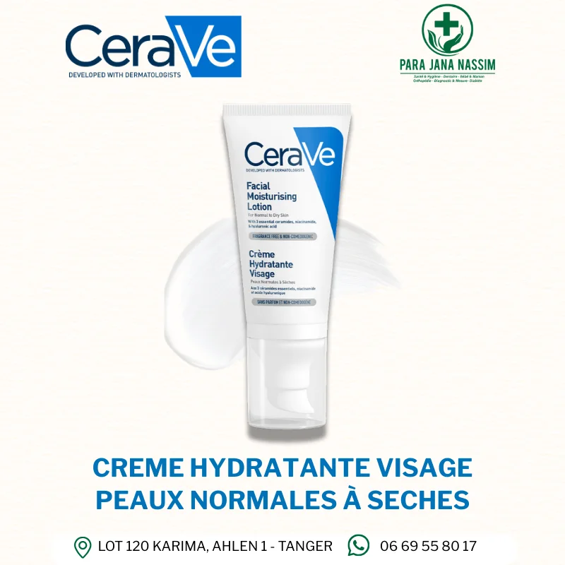 CeraVe Crème Hydratante Visage Peau Normale à Sèche | 52ml