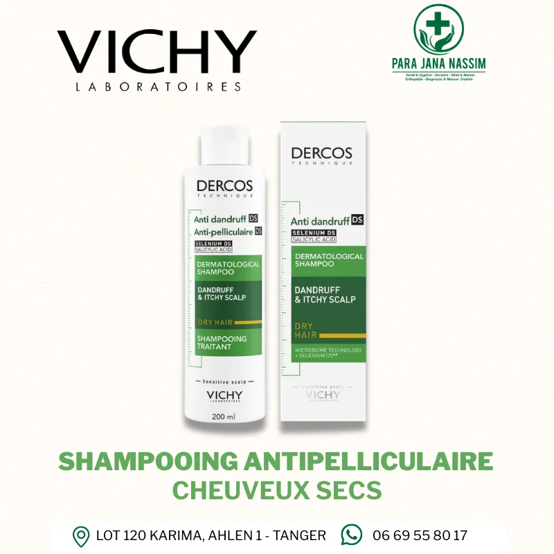 VICHY - DERCOS SHAMPOOING TRAITANT ANTI-PELLICULAIRE 200ML CHEVEUX SECS