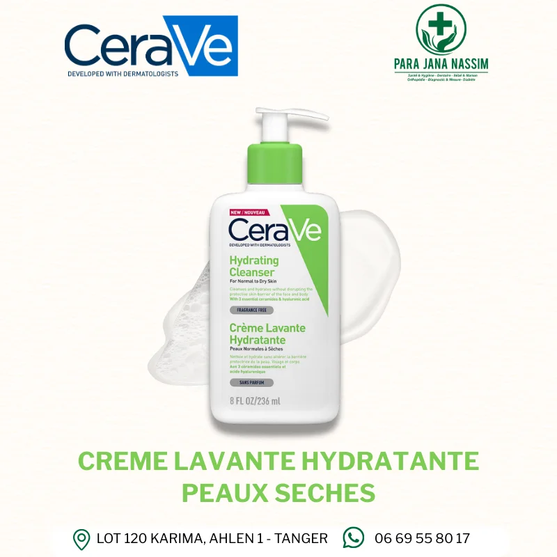 CeraVe Crème Lavante Hydratante Peau Normale à Sèche 236 ML