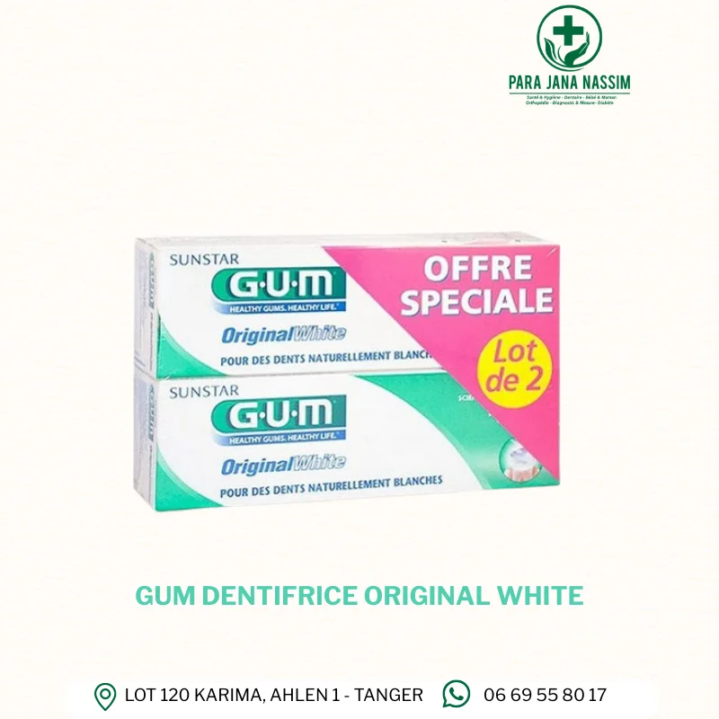Gum Dentifrice Original White 75ml Lot de 2