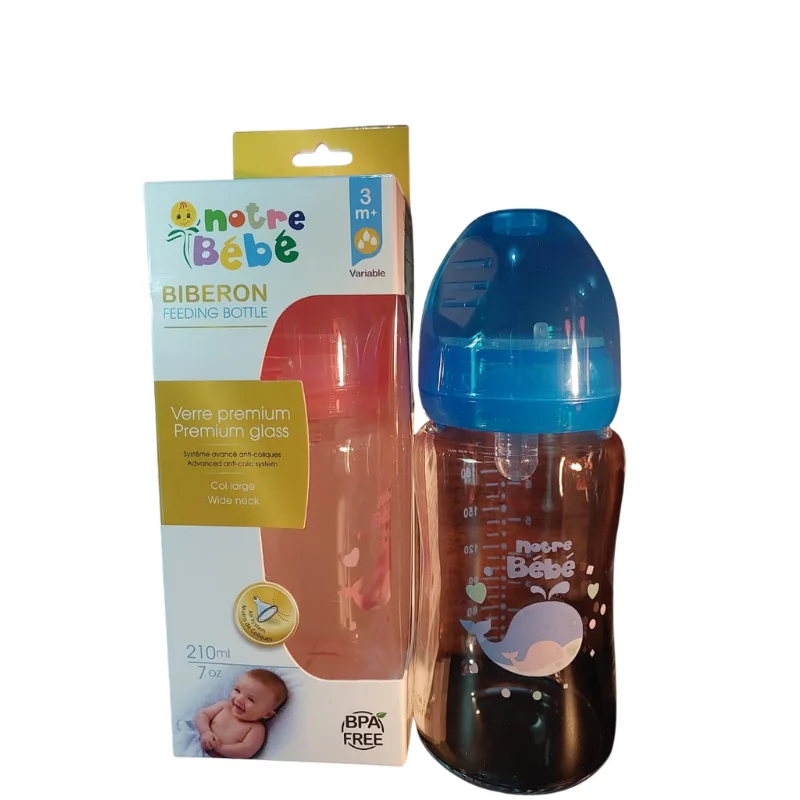 Notre bébé plus 3m biberon feeding bottle 210ml