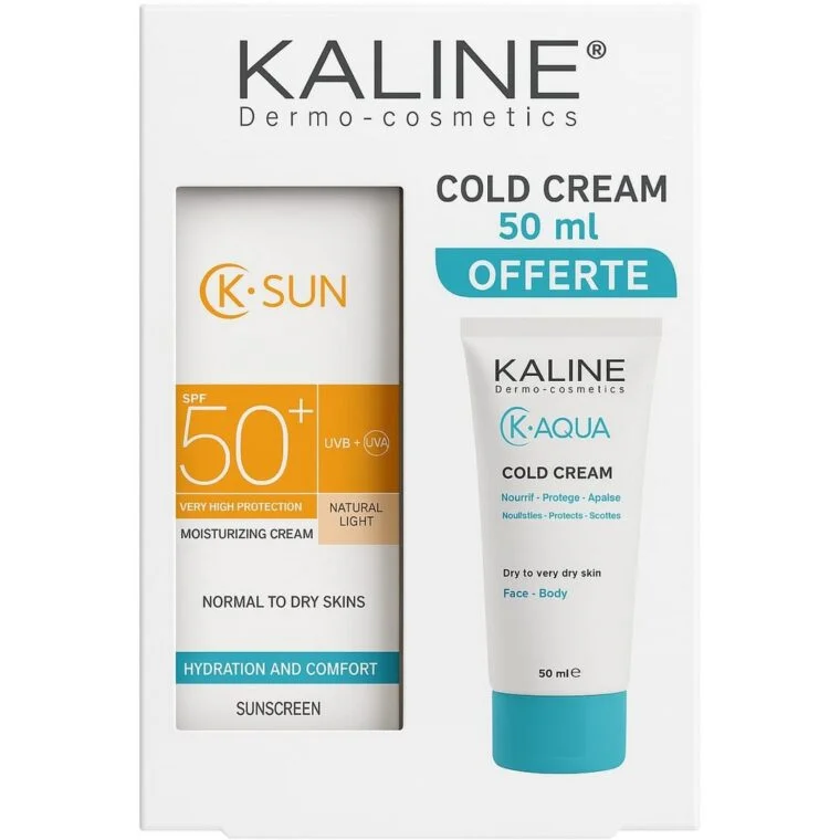 KALINE K SUN PACK CREME HYDRATANTE TINTE LUMINEUSE 50 ML ET COLD CREAM K AQUA 50 ML OFFERTE