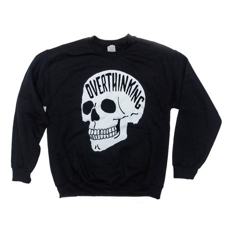 Overthinking Sweatshirt Anxiety skull Crewneck