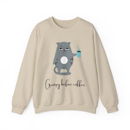 Cat Grumpy Before Coffee Sweatshirt