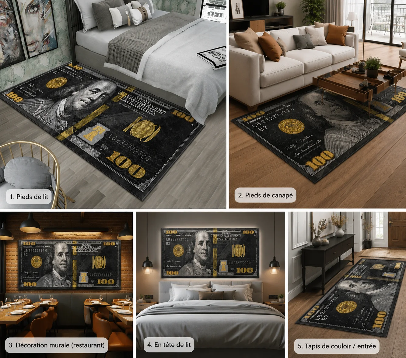 TAPIS MOTIF DOLLAR